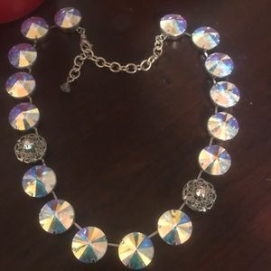 Necklace light blue Swarovski crystals